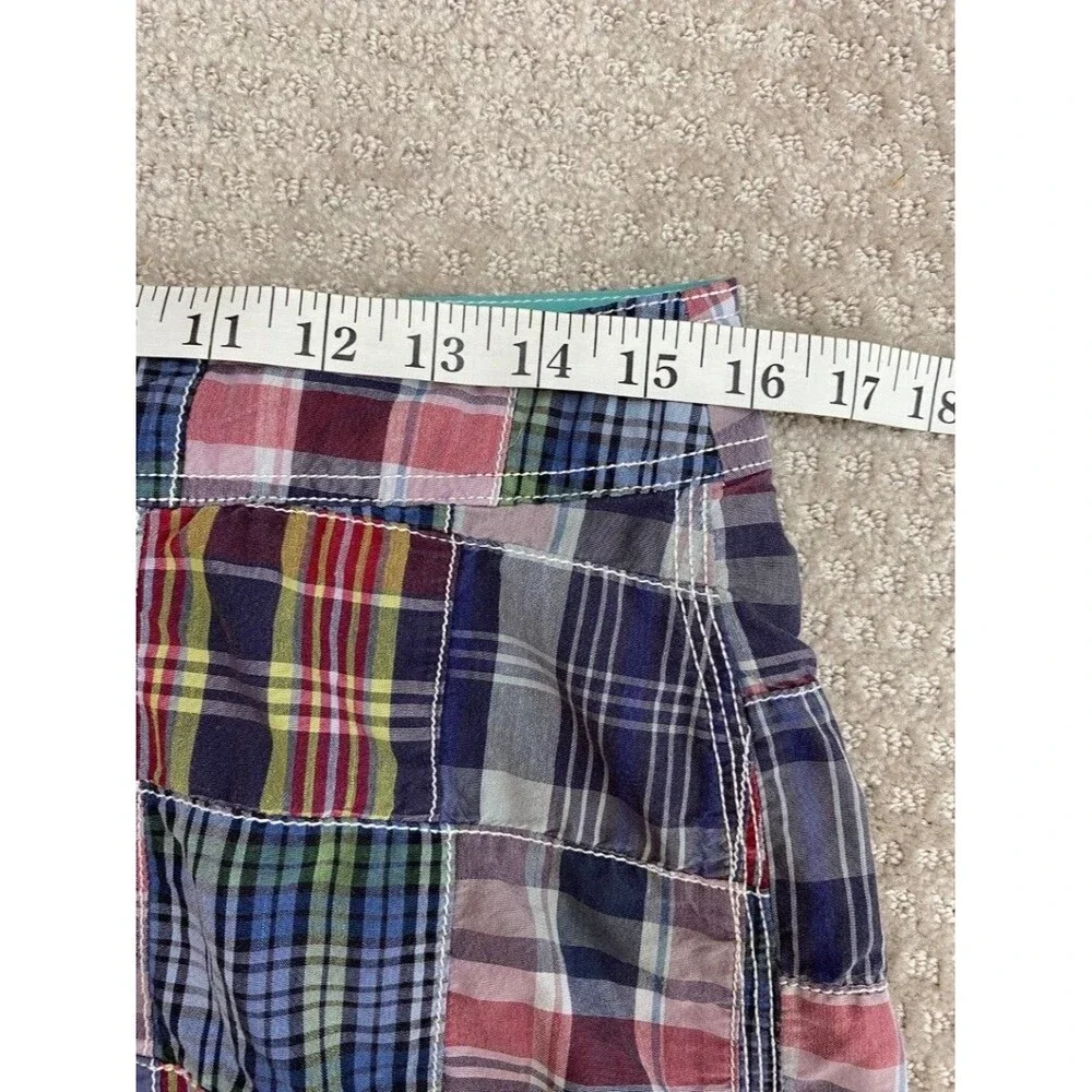 J.Crew Men's Patchwork Madras Board Shorts Swim Trunks Size 30 Multicolor Preppy